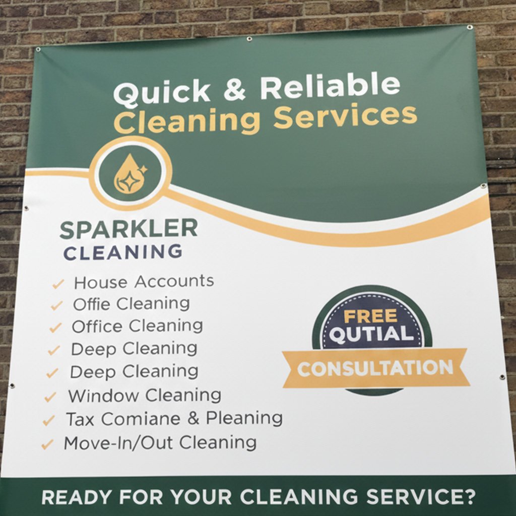 cleaning large banner